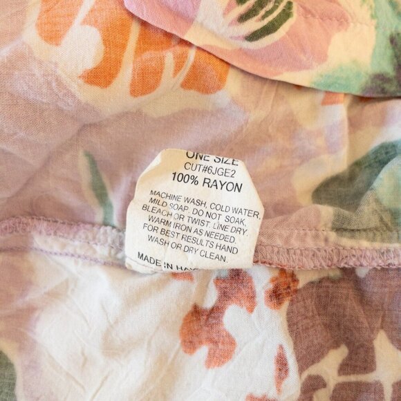 Jams World One Size Floral Kimono Duster 100% Rayon Made in Hawaii - Picture 4 of 5